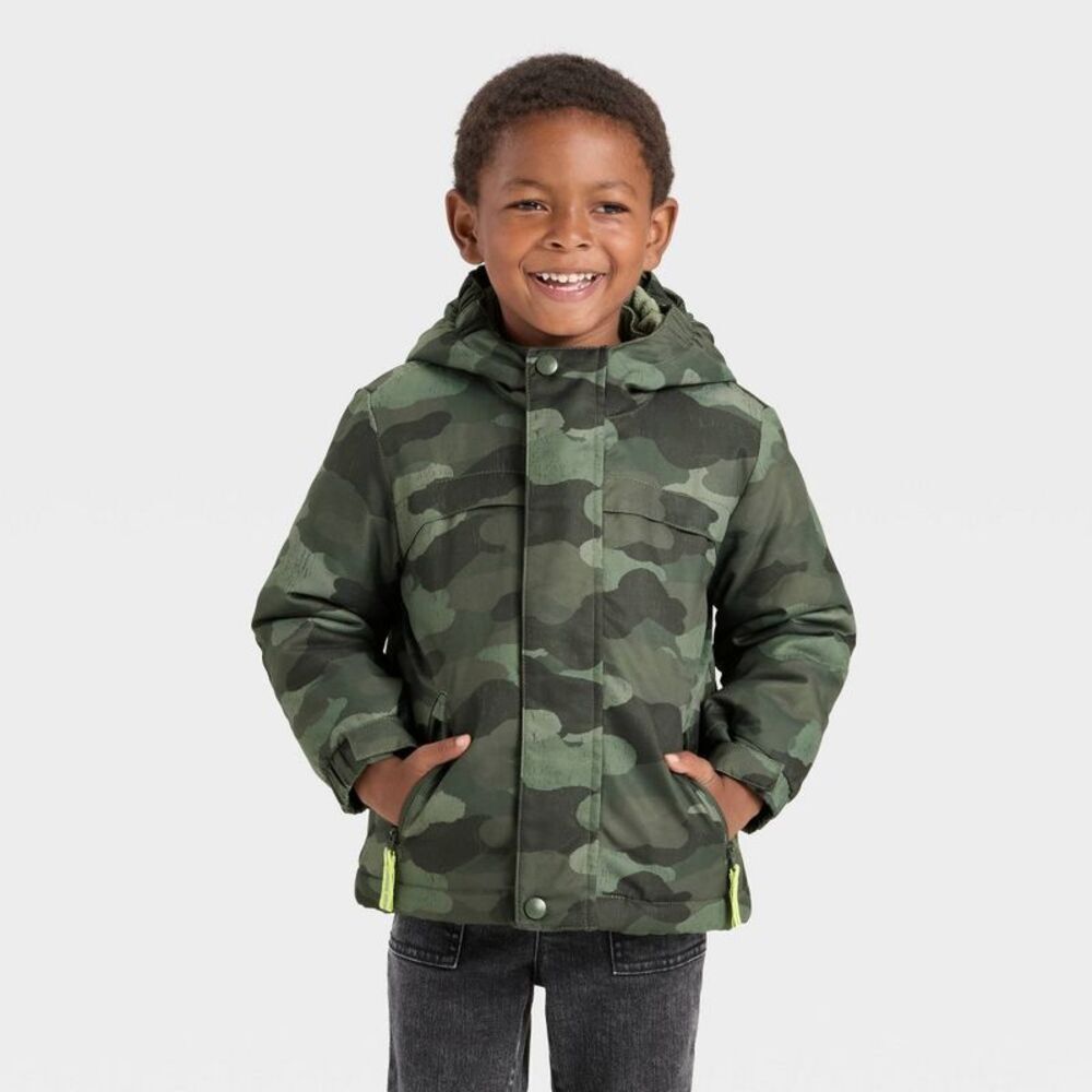 Toddler Boys' Camo 3-in-1 Snowplay Jacket - Cat & Jack Green 5T